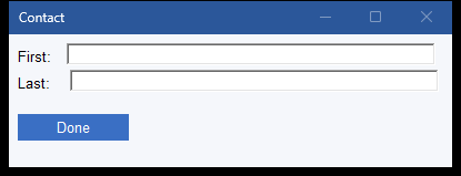 The Contact dialog box