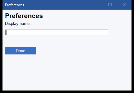 The Preferences dialog box, sized and coloured