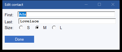 A contact form that opens already filled in